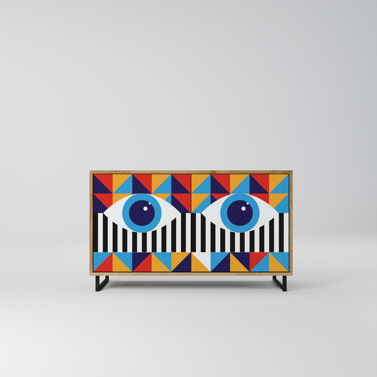 ABSTRACTION AND GEOMETRY 2-Door Sideboard in Oak Effect