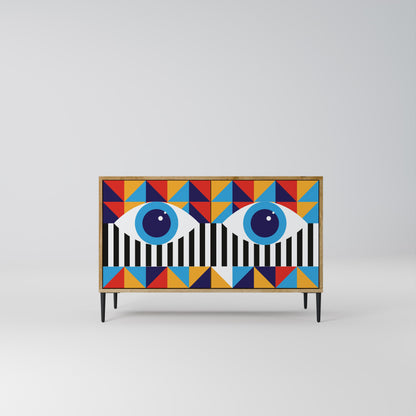 ABSTRACTION AND GEOMETRY 2-Door Sideboard in Oak Effect