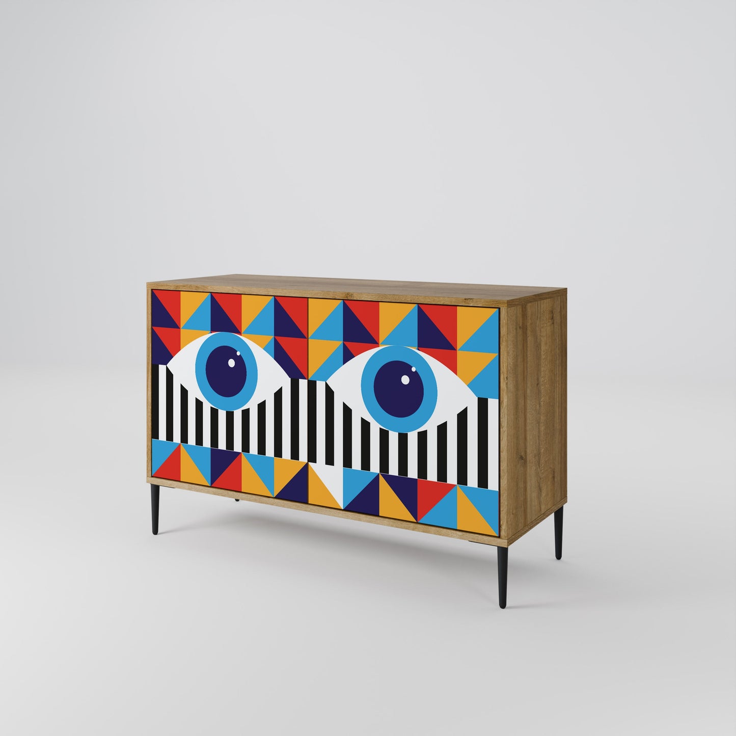 ABSTRACTION AND GEOMETRY 2-Door Sideboard in Oak Effect