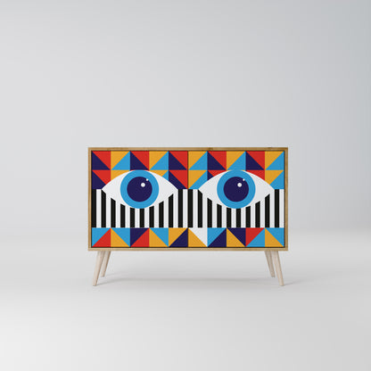 ABSTRACTION AND GEOMETRY 2-Door Sideboard in Oak Effect