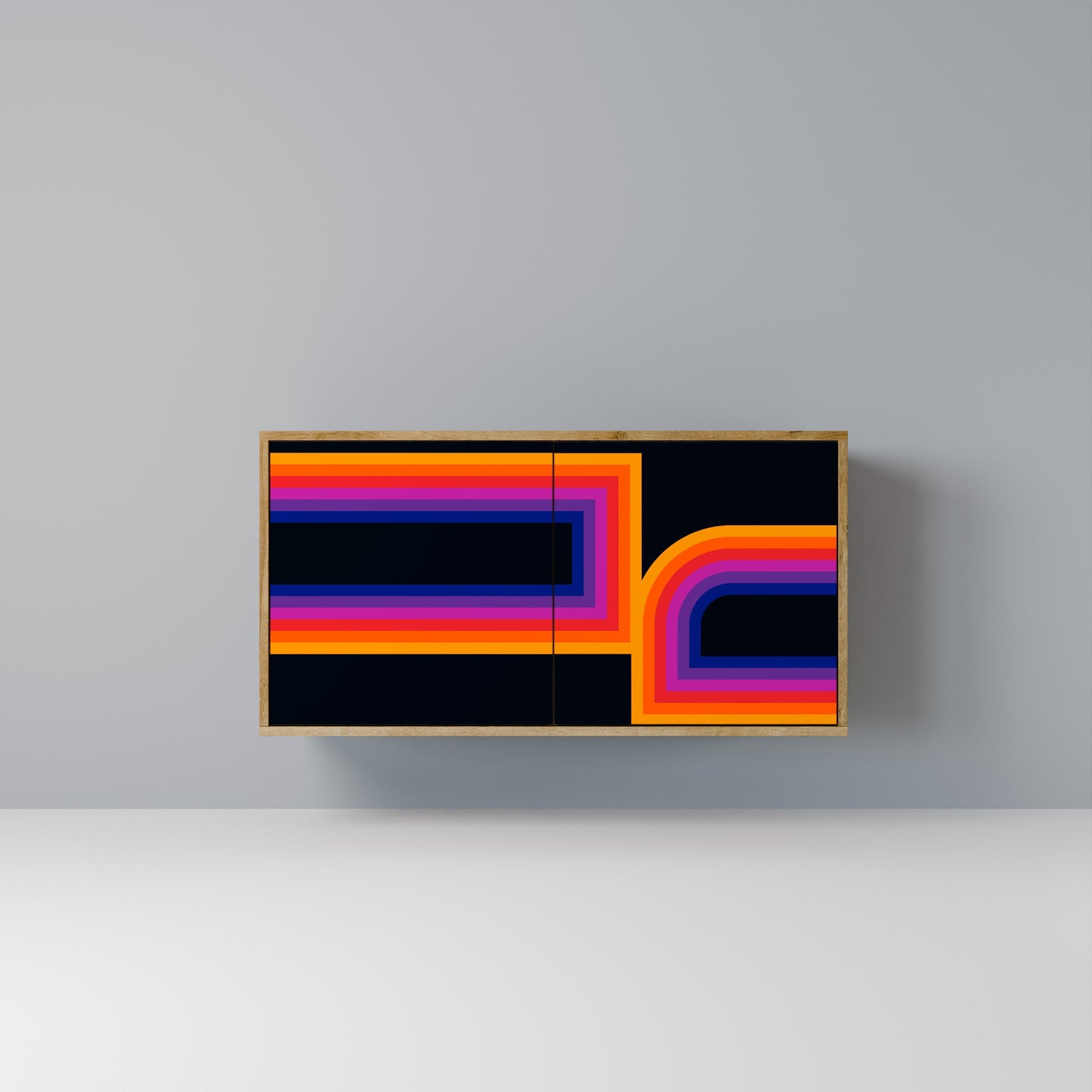 Credenza a 2 ante effetto rovere BLINDATE BY THE LIGHTS