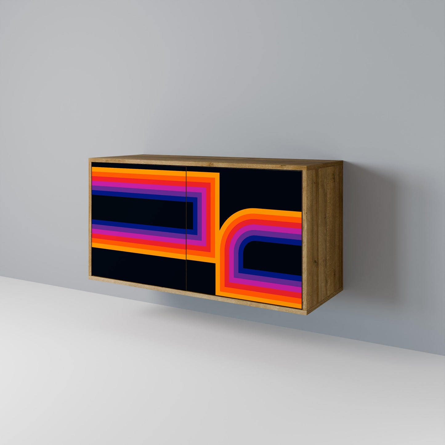 Credenza a 2 ante effetto rovere BLINDATE BY THE LIGHTS