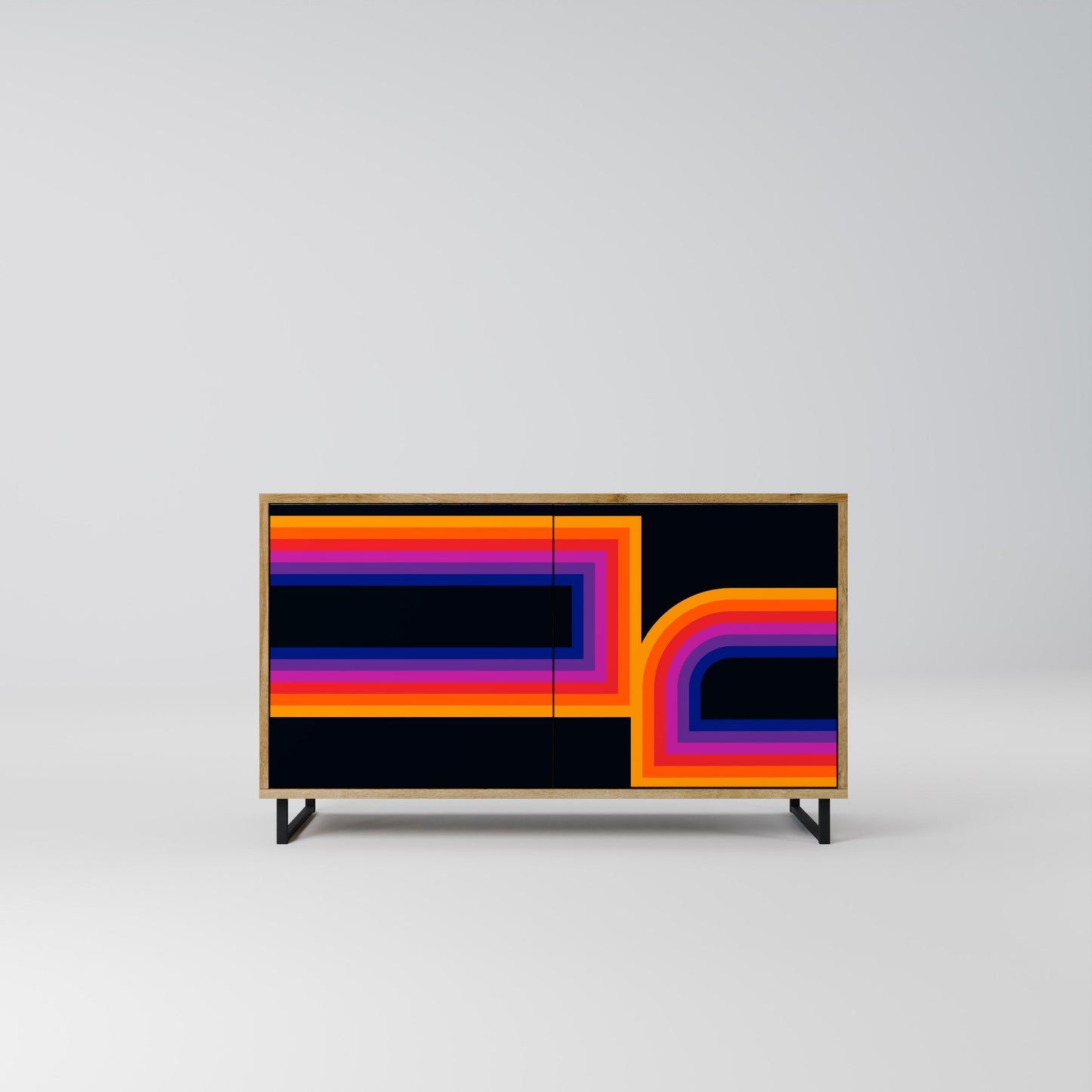 Credenza a 2 ante effetto rovere BLINDATE BY THE LIGHTS