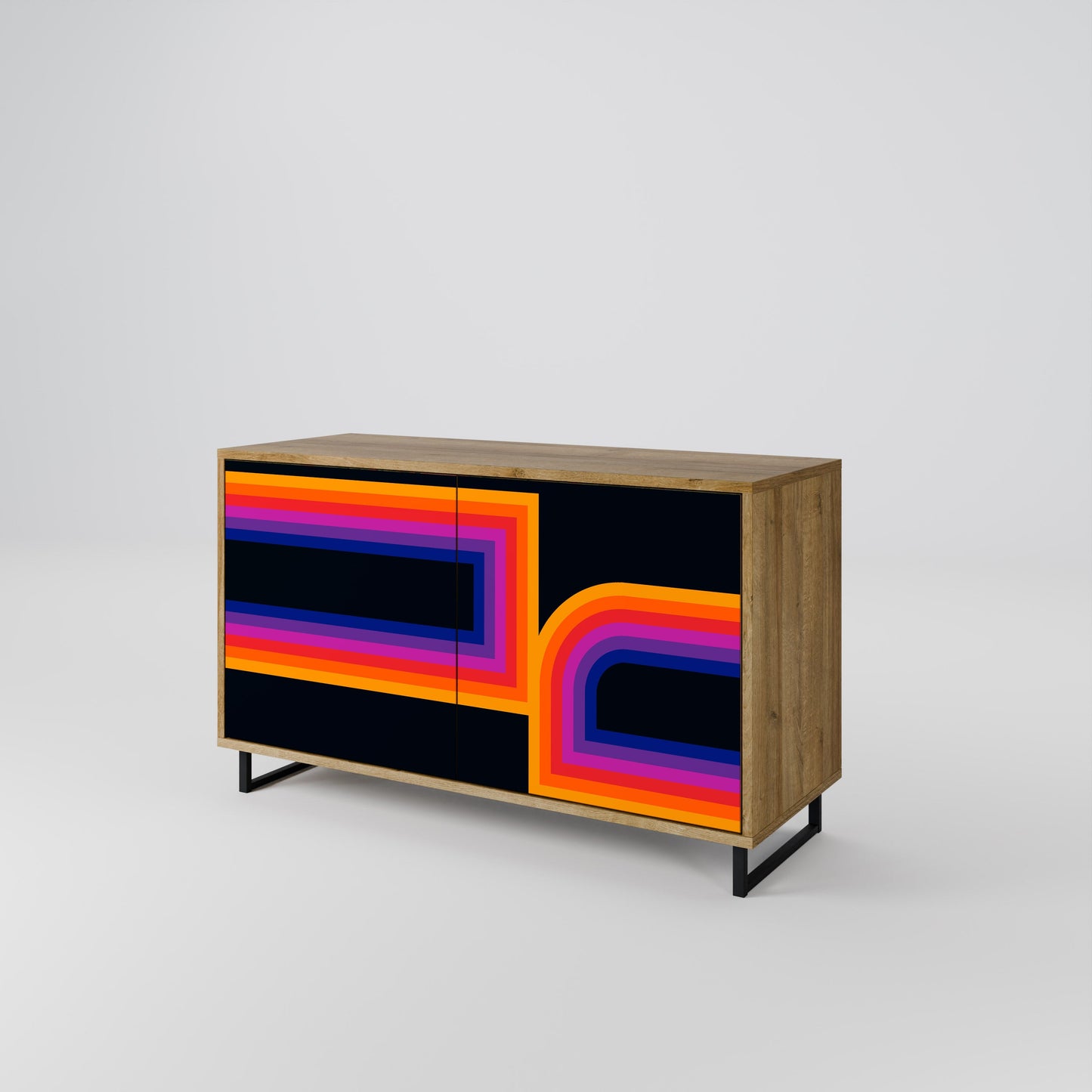 Credenza a 2 ante effetto rovere BLINDATE BY THE LIGHTS