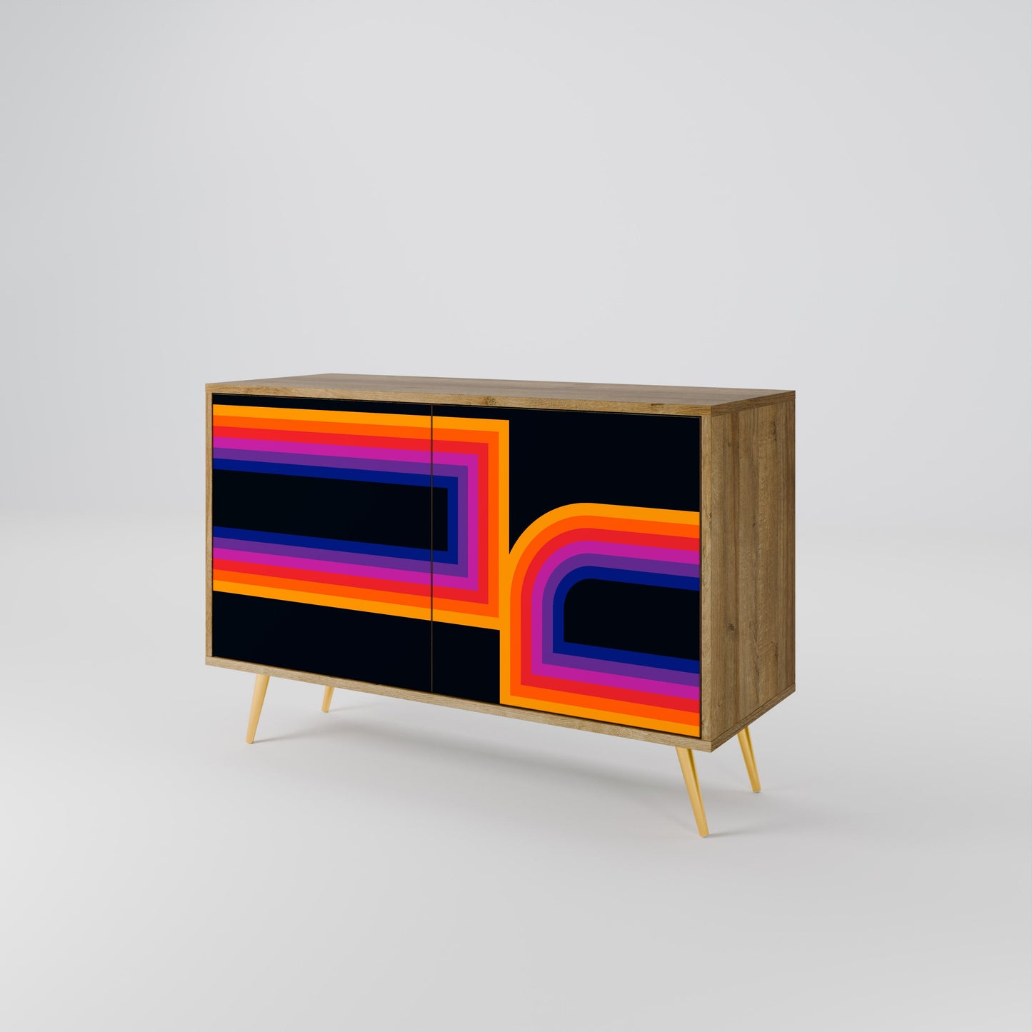 Credenza a 2 ante effetto rovere BLINDATE BY THE LIGHTS