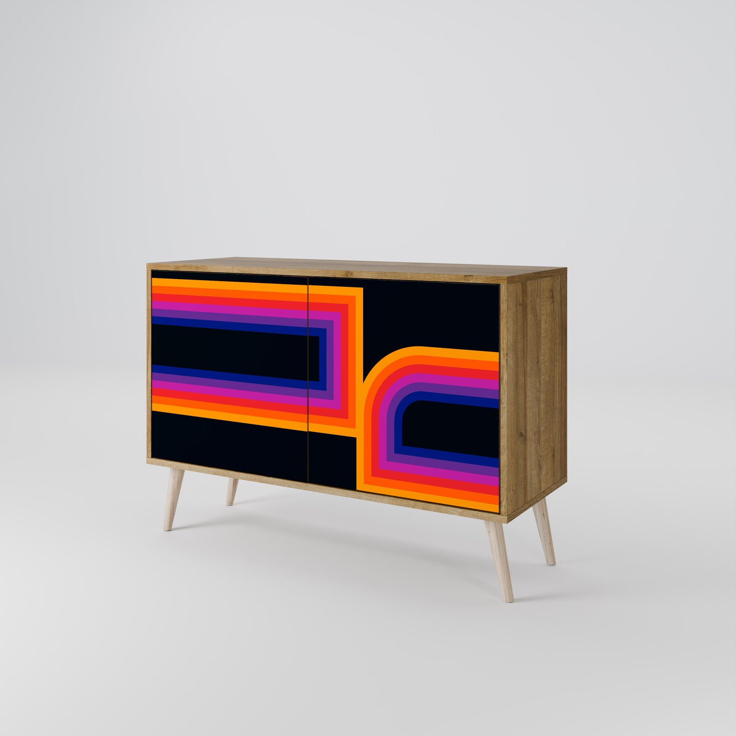 Credenza a 2 ante effetto rovere BLINDATE BY THE LIGHTS