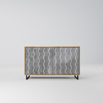 WAVES OF CONCRETE 2-Door Sideboard in Oak Effect