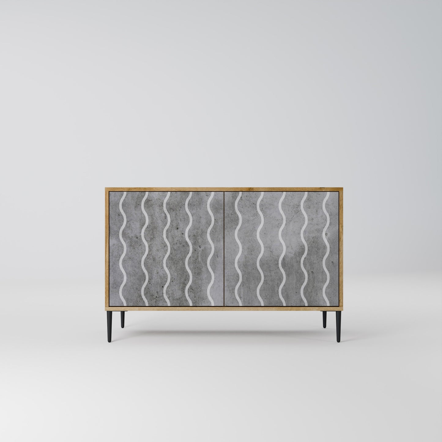 WAVES OF CONCRETE 2-Door Sideboard in Oak Effect