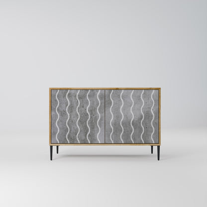 WAVES OF CONCRETE 2-Door Sideboard in Oak Effect