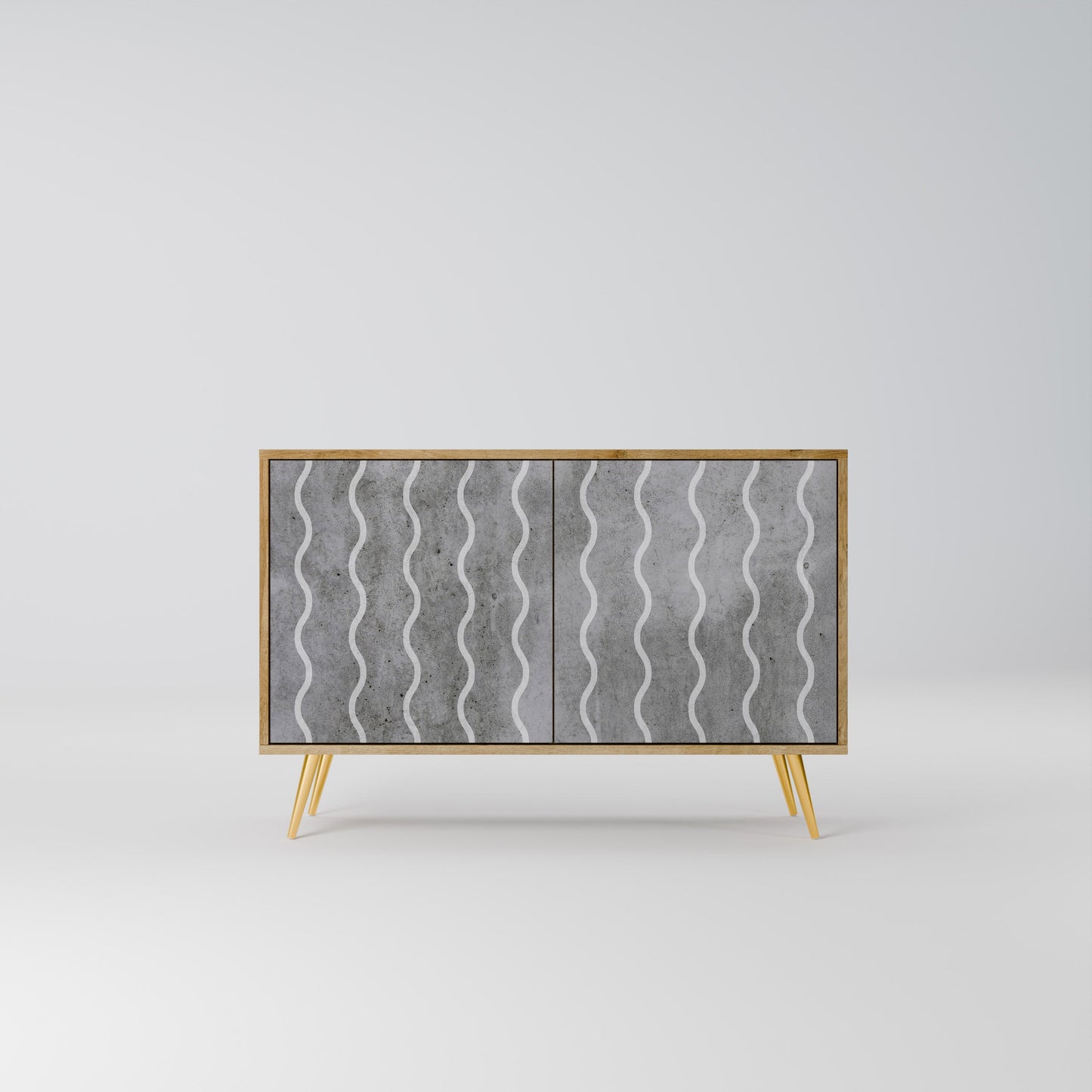 WAVES OF CONCRETE 2-Door Sideboard in Oak Effect