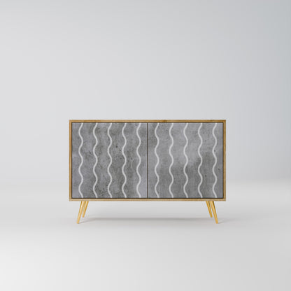WAVES OF CONCRETE 2-Door Sideboard in Oak Effect