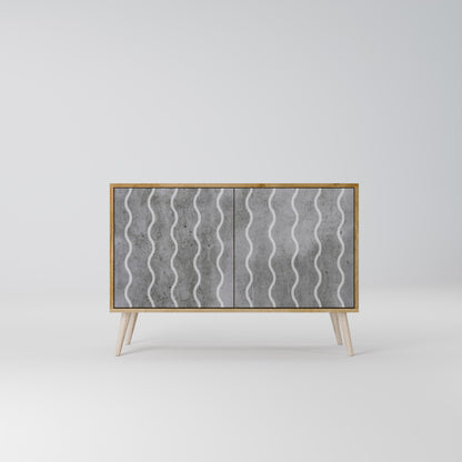 WAVES OF CONCRETE 2-Door Sideboard in Oak Effect