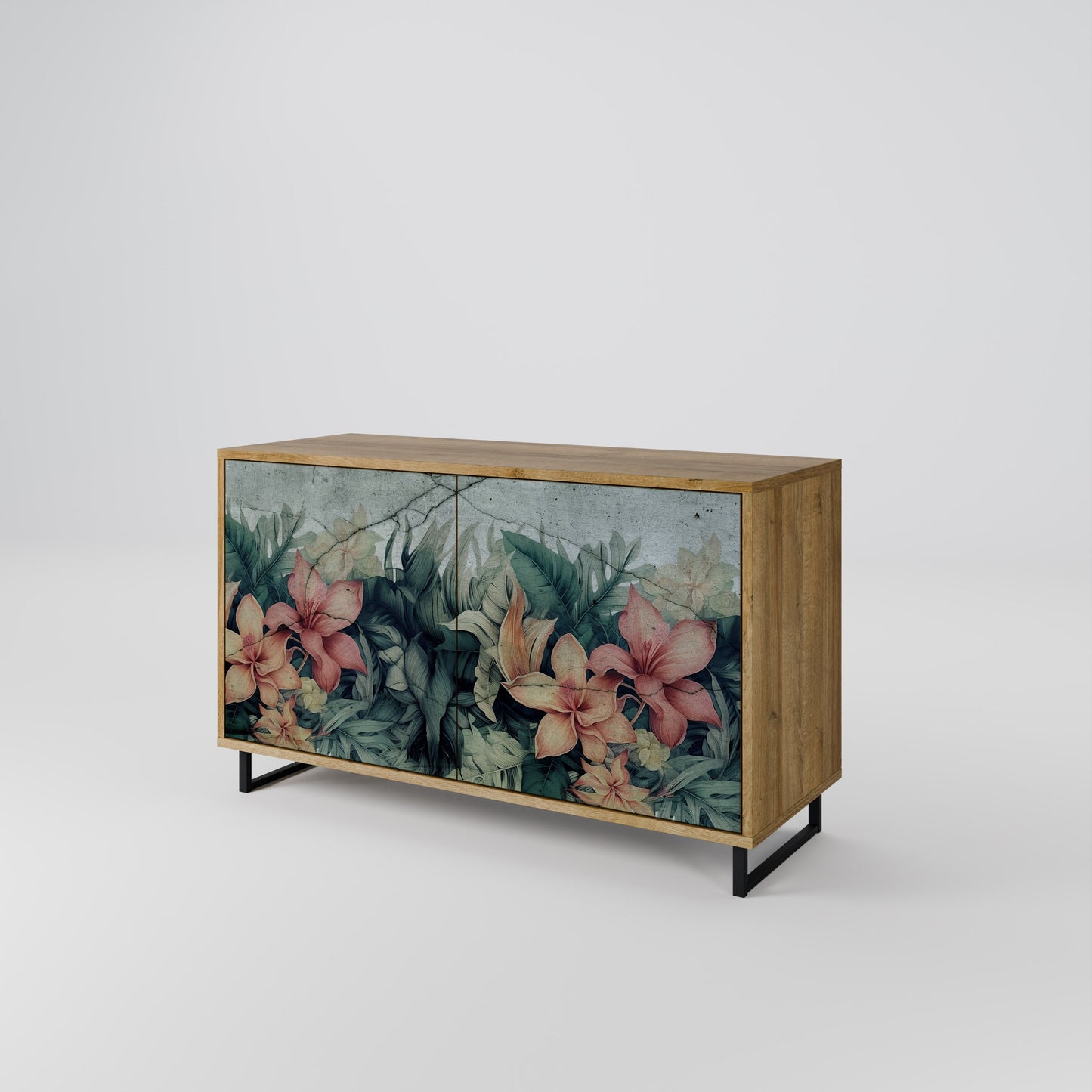 HEAVENLY BLOOM 2-Door Sideboard in Oak Effect