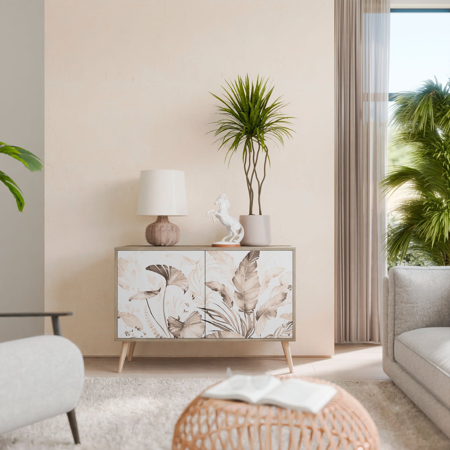 WILD TENDERNESS Madia a 2 Ante in Effetto Rovere