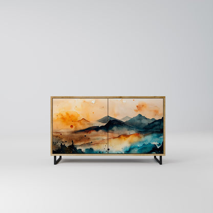 Credenza a 2 ante OMINOUS MOUNTAINS in effetto rovere