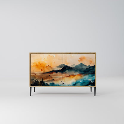 Credenza a 2 ante OMINOUS MOUNTAINS in effetto rovere