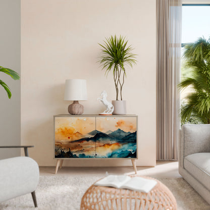 Credenza a 2 ante OMINOUS MOUNTAINS in effetto rovere