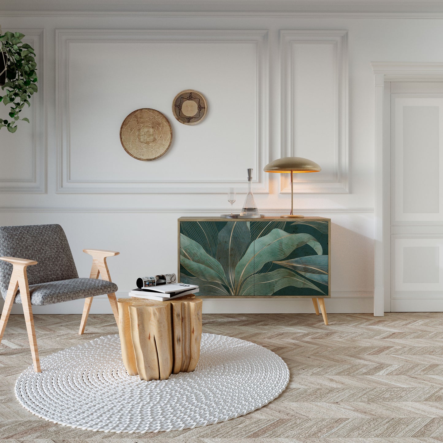 Credenza a 2 ante ROYAL GREEN in effetto rovere