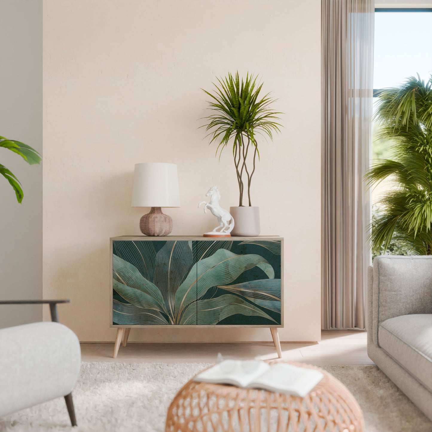 Credenza a 2 ante ROYAL GREEN in effetto rovere