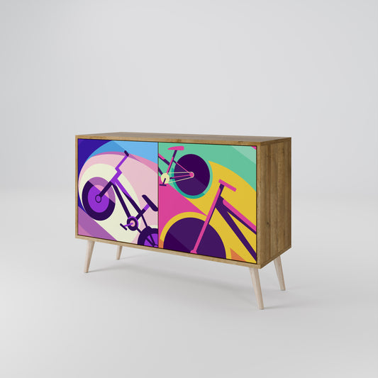 Credenza a 2 ante BIKE DREAMS in effetto rovere