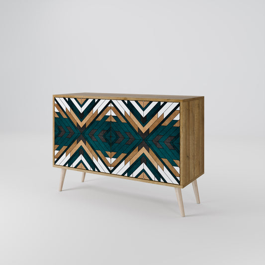 Credenza ARTISTIC GEOMETRY a 2 ante in effetto rovere