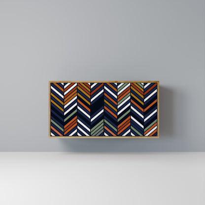 VIBRANT PATCHWORK Madia a 2 Ante in Effetto Rovere