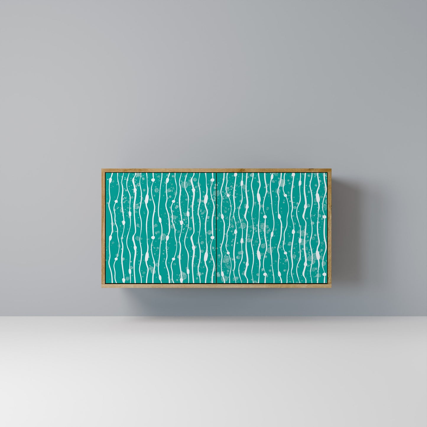 TURQUOISE RAIN 2-Door Sideboard in Oak Effect