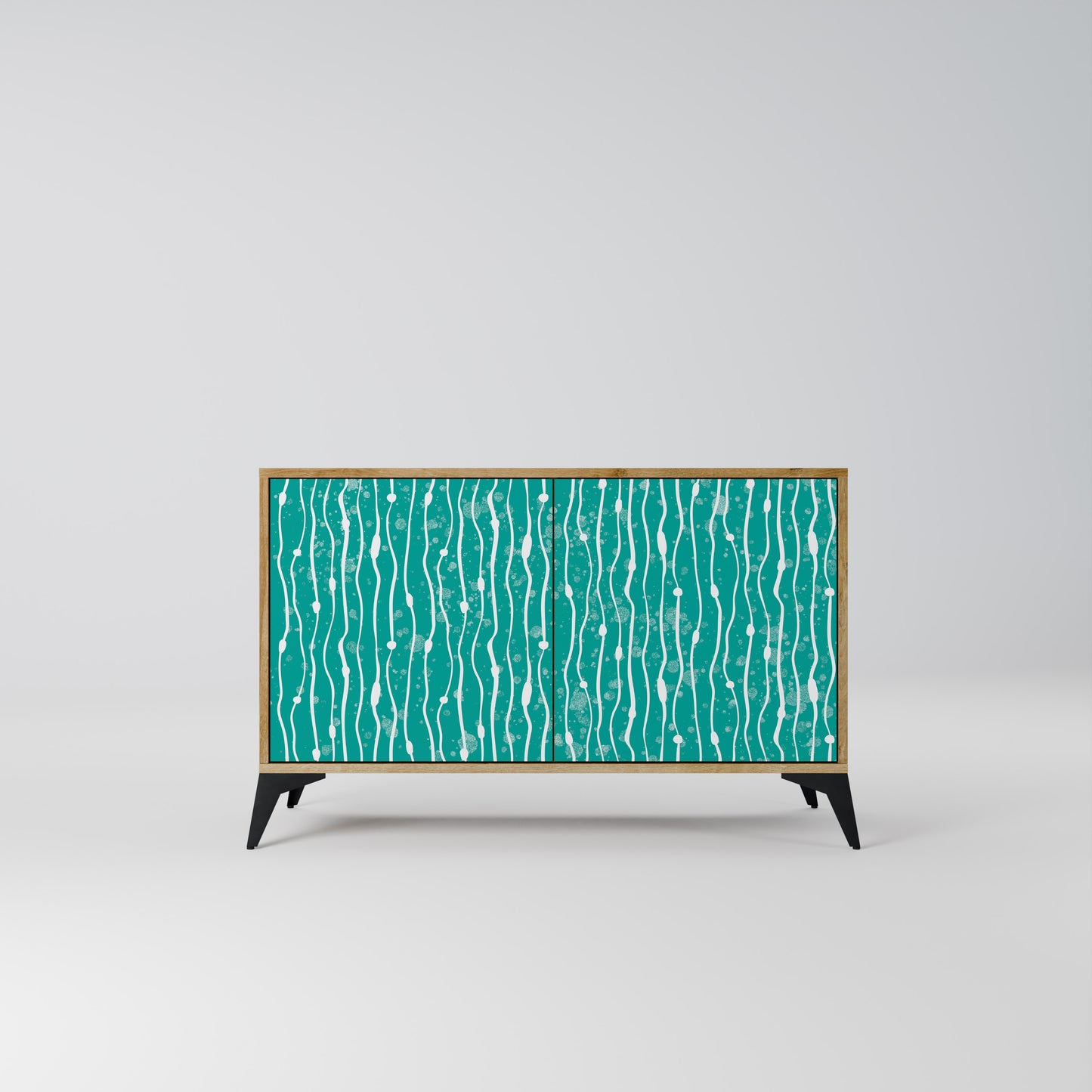 TURQUOISE RAIN 2-Door Sideboard in Oak Effect