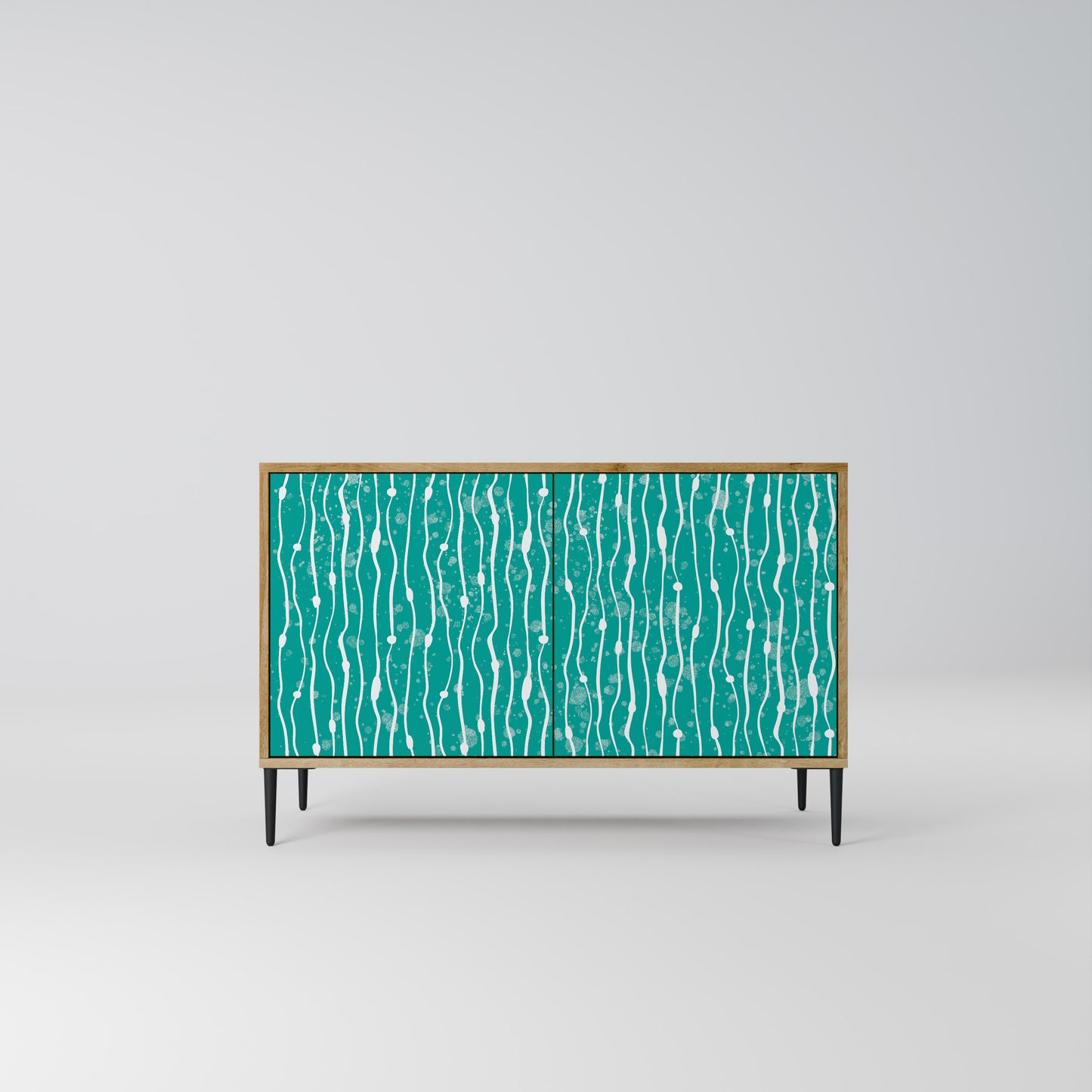 TURQUOISE RAIN 2-Door Sideboard in Oak Effect