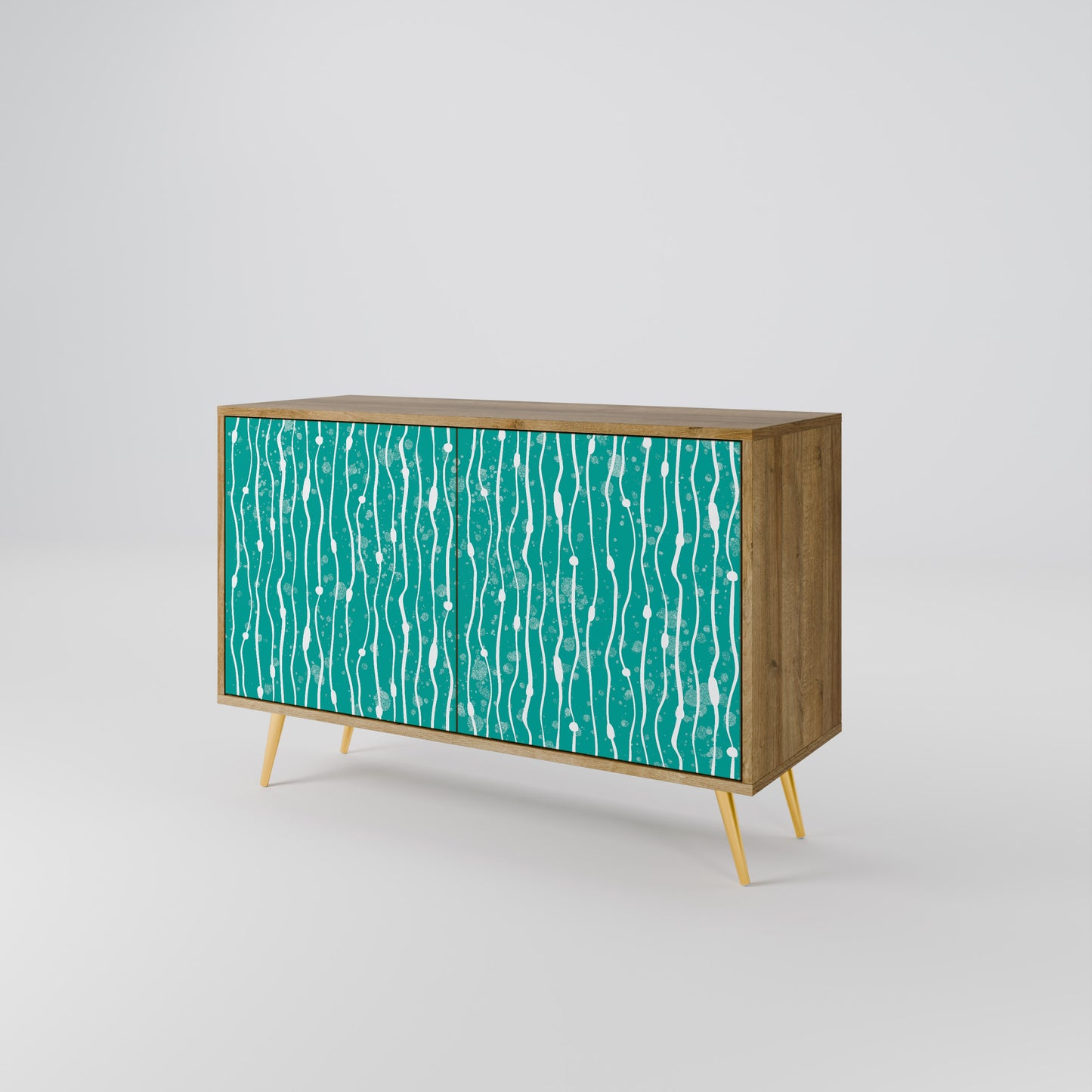 TURQUOISE RAIN 2-Door Sideboard in Oak Effect