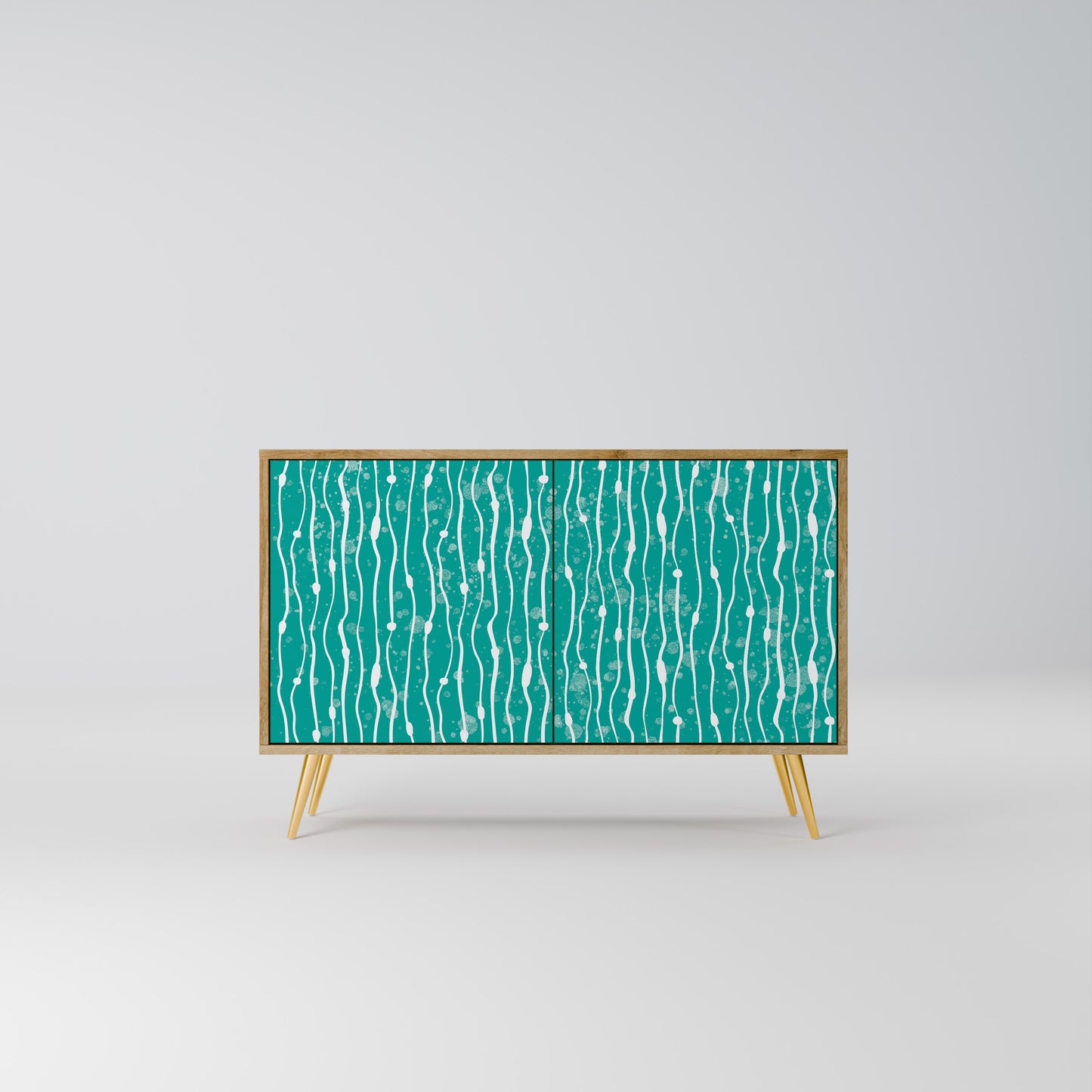 TURQUOISE RAIN 2-Door Sideboard in Oak Effect