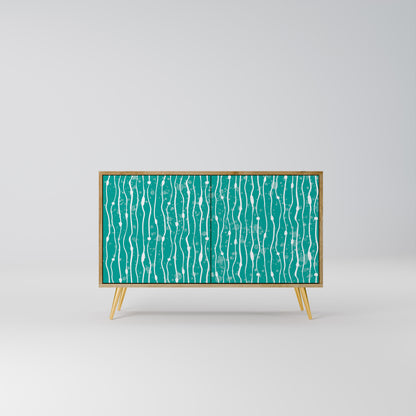 TURQUOISE RAIN 2-Door Sideboard in Oak Effect