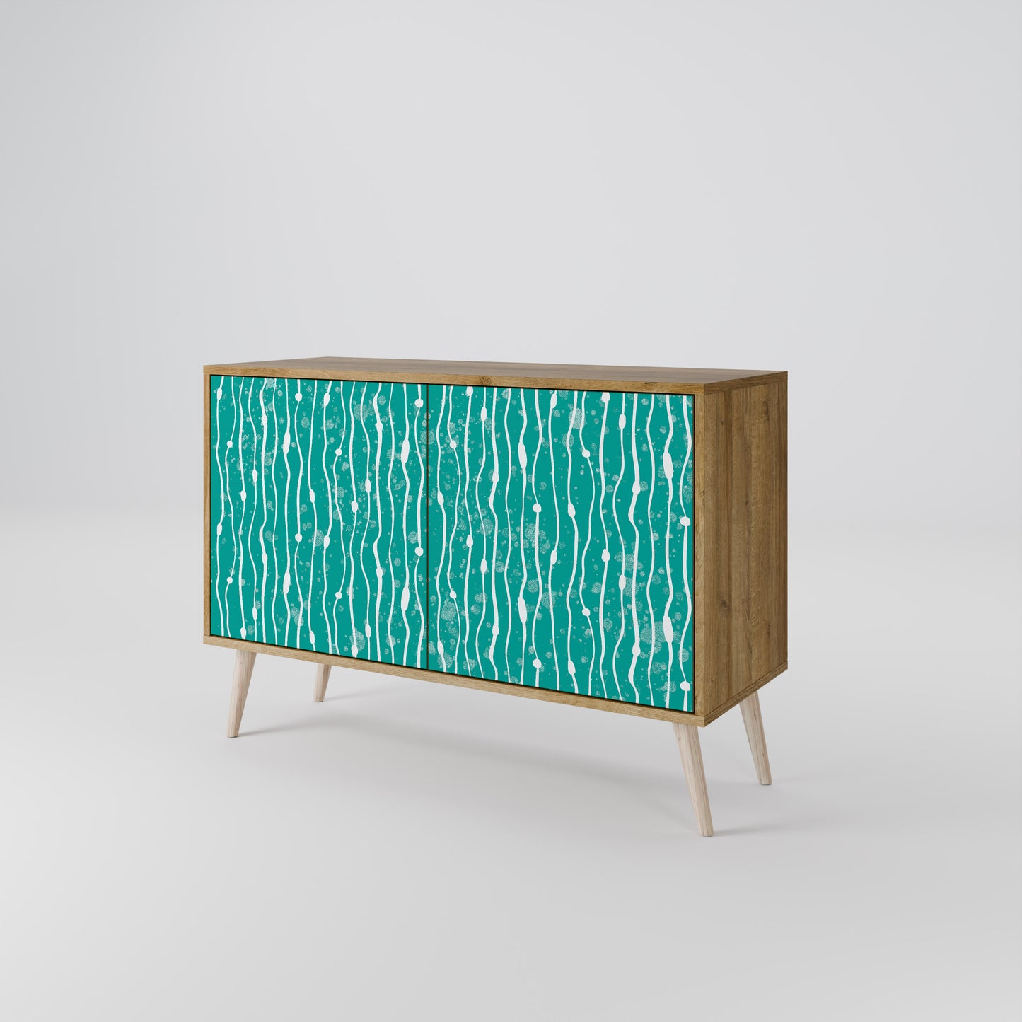 TURQUOISE RAIN 2-Door Sideboard in Oak Effect
