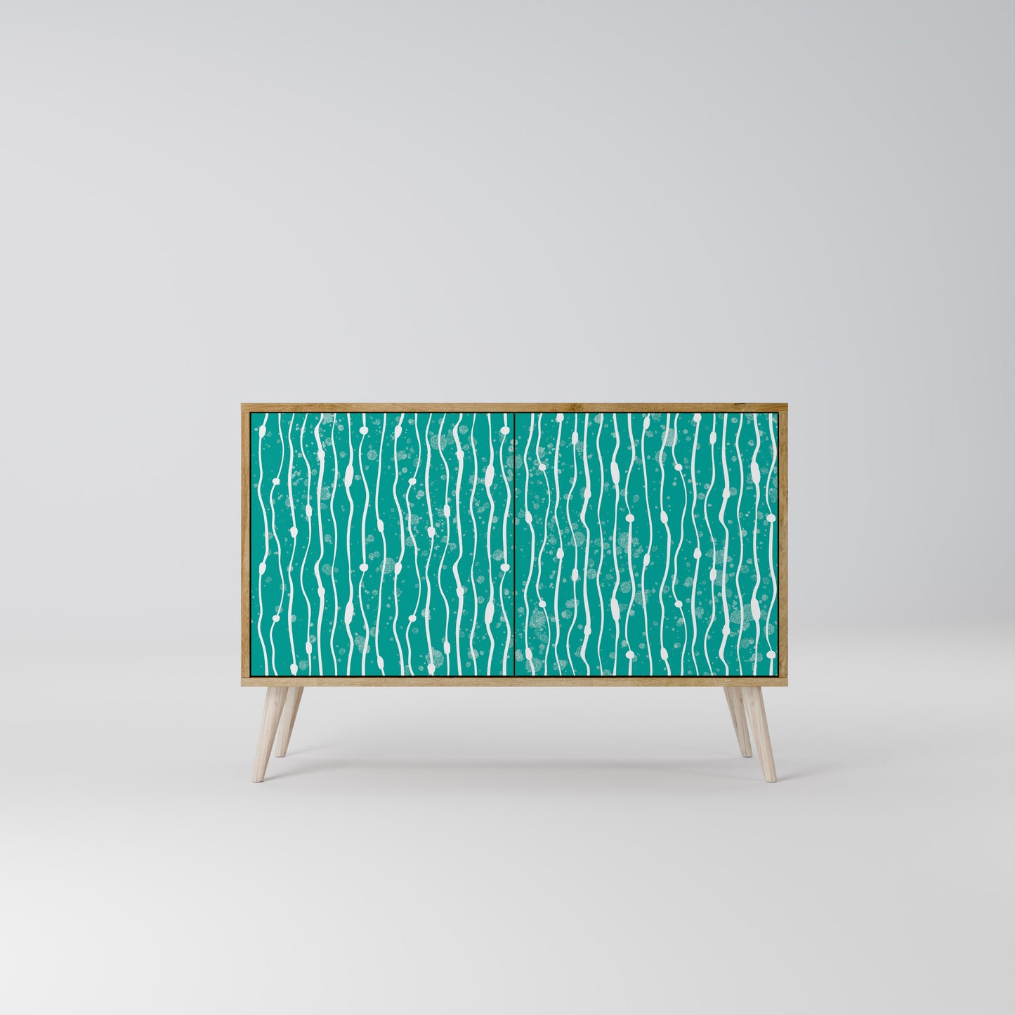 TURQUOISE RAIN 2-Door Sideboard in Oak Effect