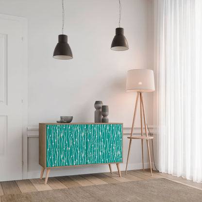 TURQUOISE RAIN 2-Door Sideboard in Oak Effect