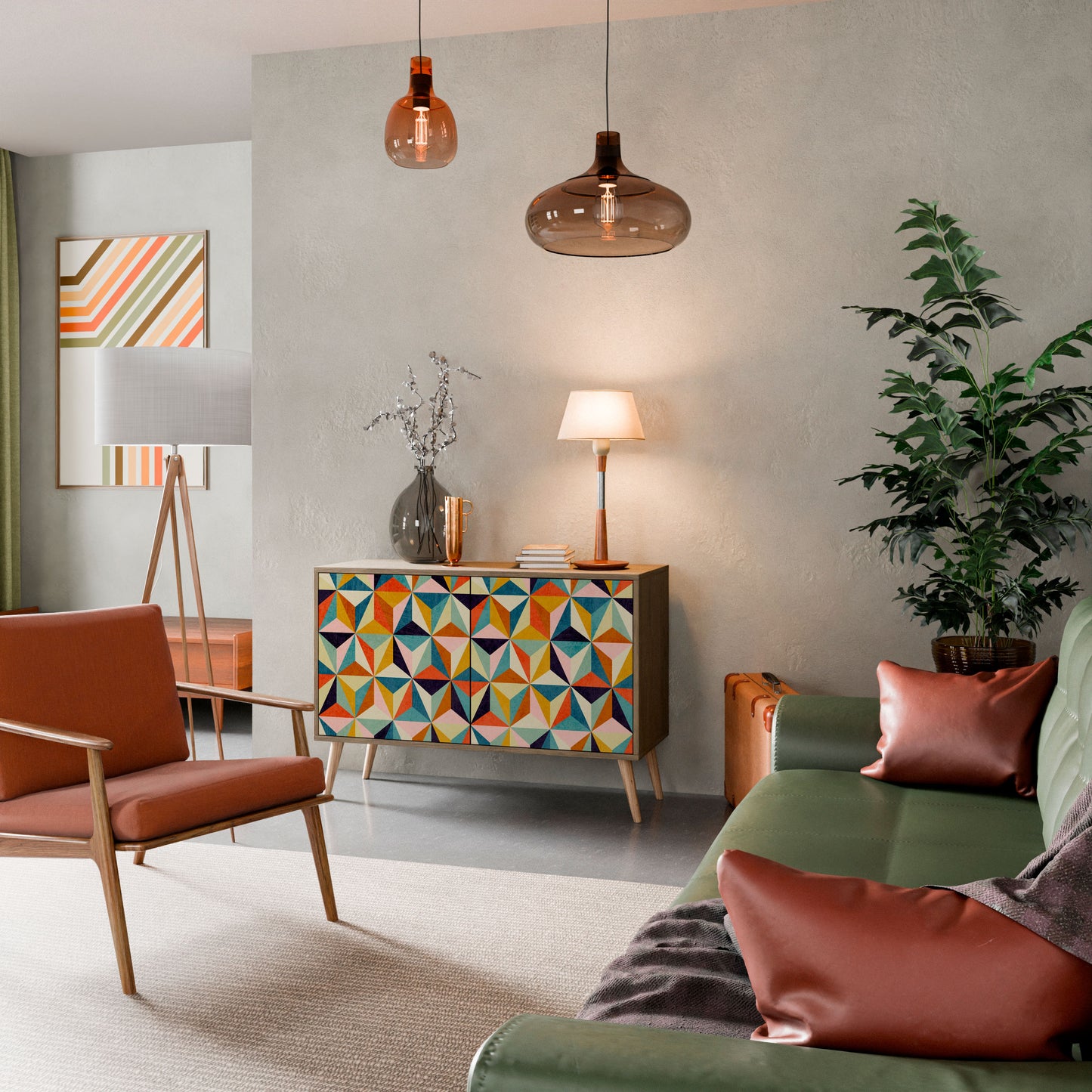 Credenza TESSELATE TREASURES a 2 ante in effetto rovere