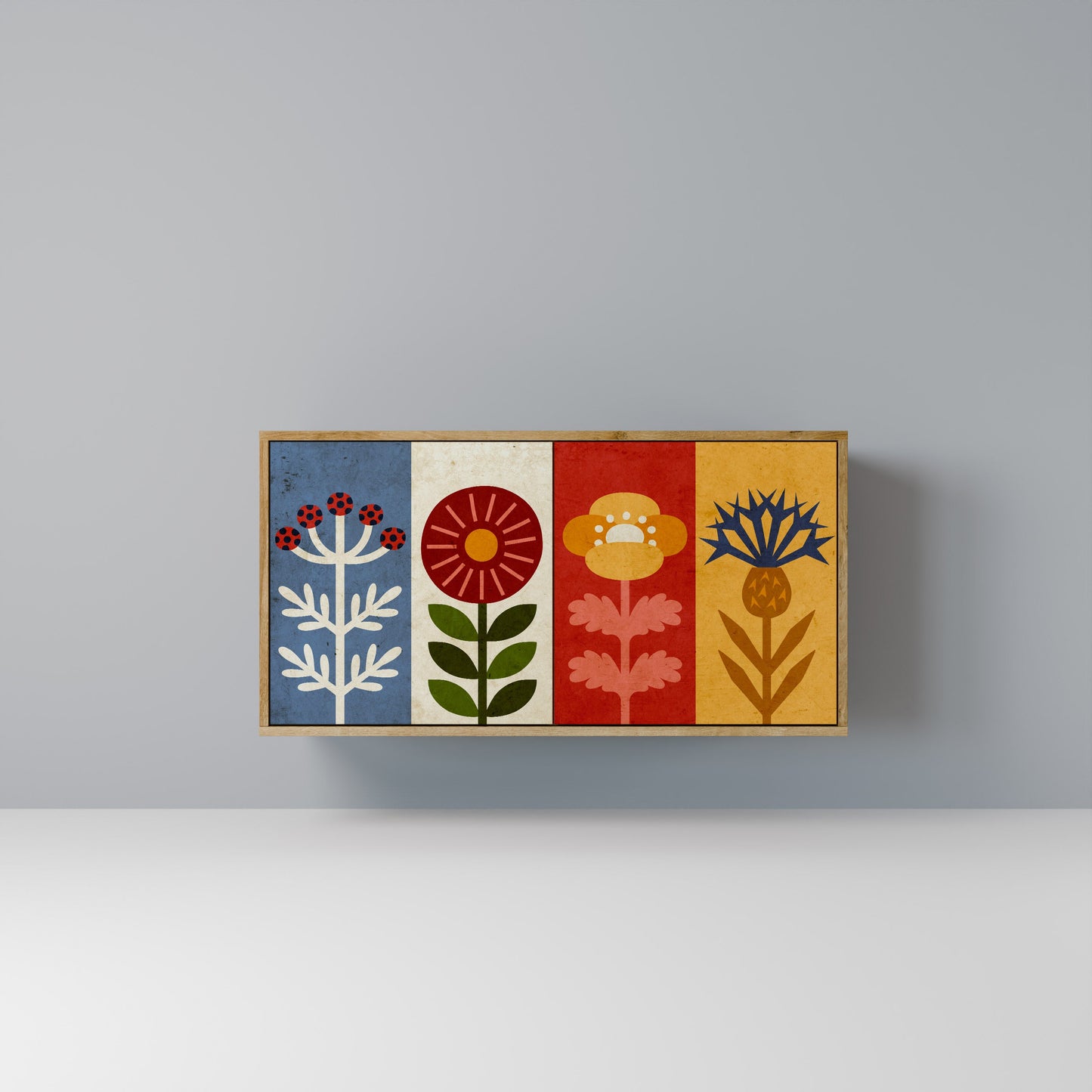 SCANDIC FLOWERET 2-Door Sideboard in Oak Effect