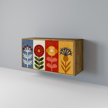 SCANDIC FLOWERET 2-Door Sideboard in Oak Effect