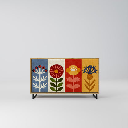 SCANDIC FLOWERET 2-Door Sideboard in Oak Effect