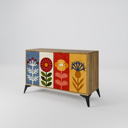 SCANDIC FLOWERET 2-Door Sideboard in Oak Effect