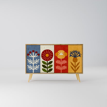 SCANDIC FLOWERET 2-Door Sideboard in Oak Effect