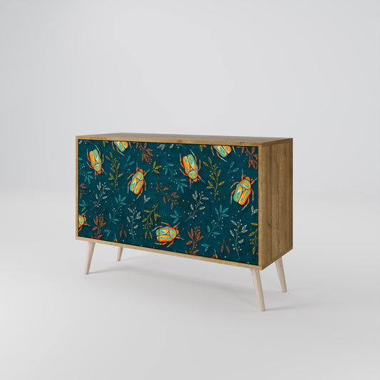 Credenza a 2 ante AUTUMN INSECTS in effetto rovere