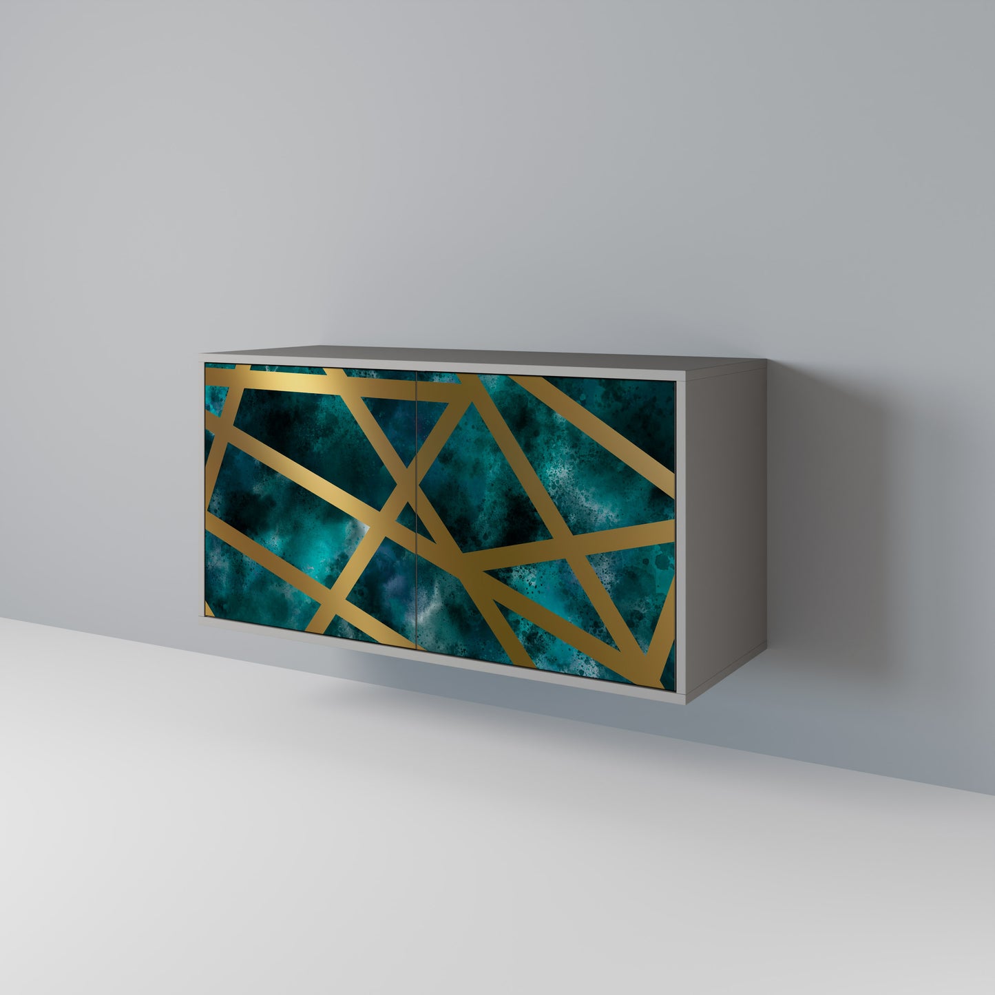 THE LABYRINTH OF GOLD Madia a 2 Ante in Finitura Grigia