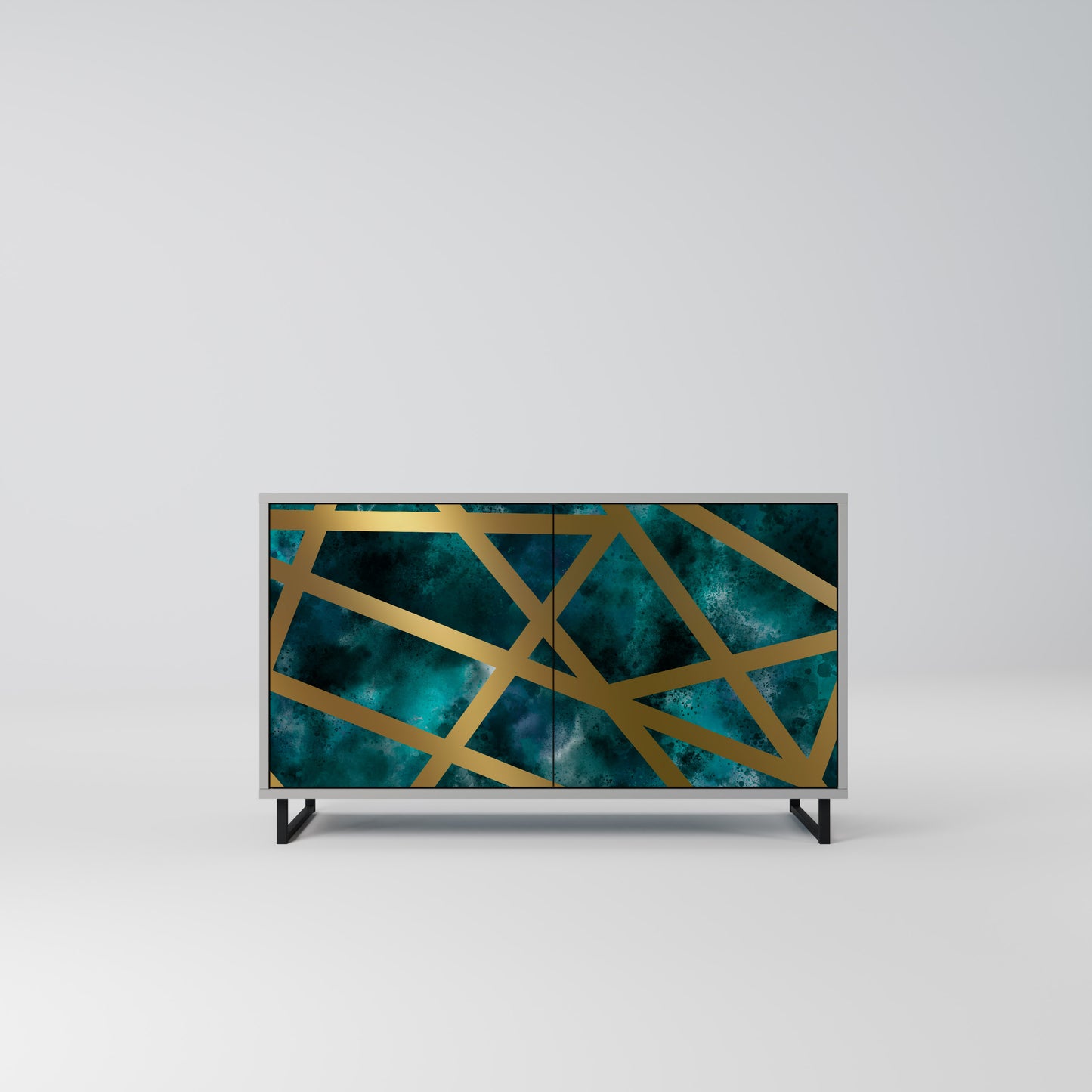 THE LABYRINTH OF GOLD Madia a 2 Ante in Finitura Grigia