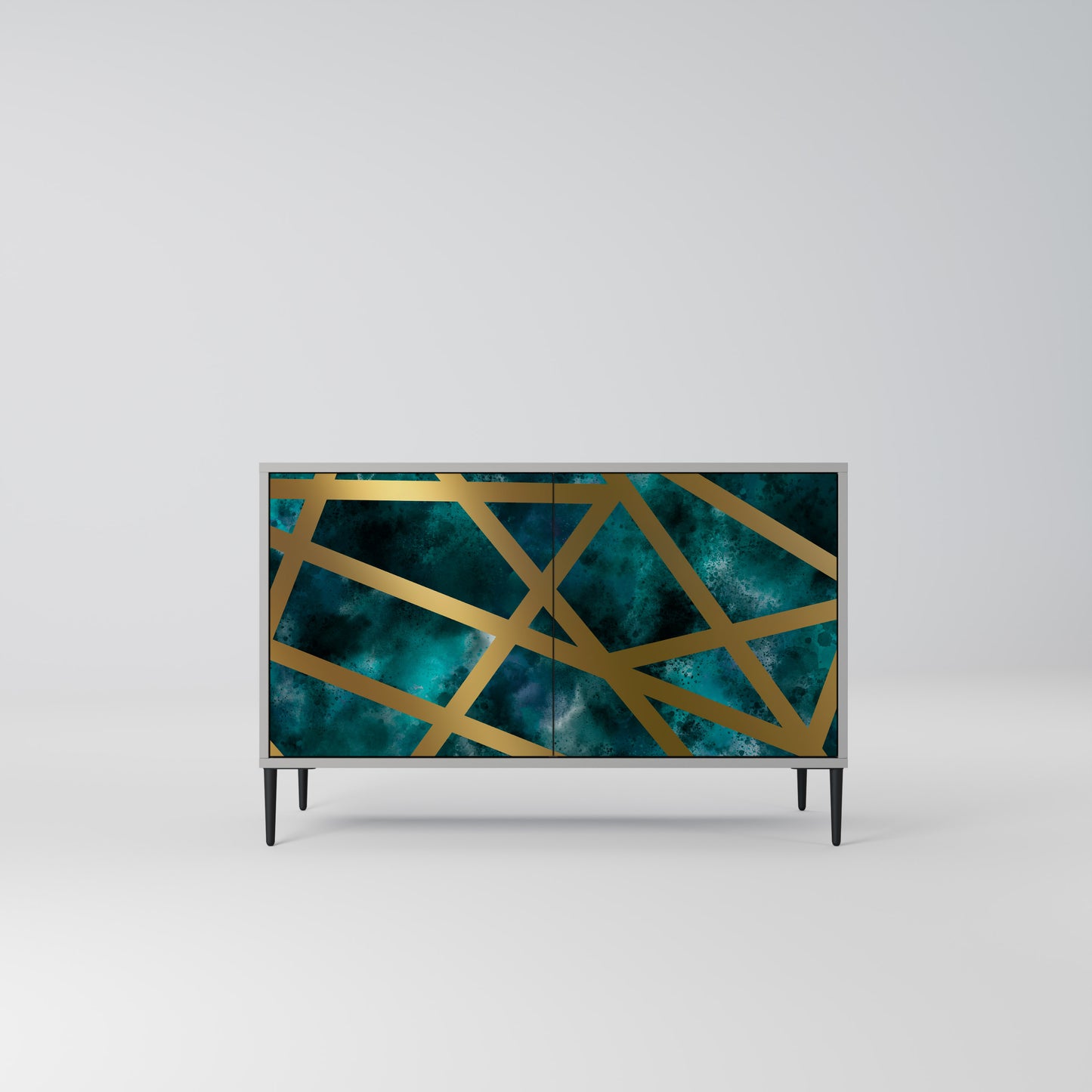 THE LABYRINTH OF GOLD Madia a 2 Ante in Finitura Grigia