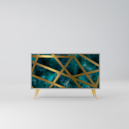 THE LABYRINTH OF GOLD Madia a 2 Ante in Finitura Grigia