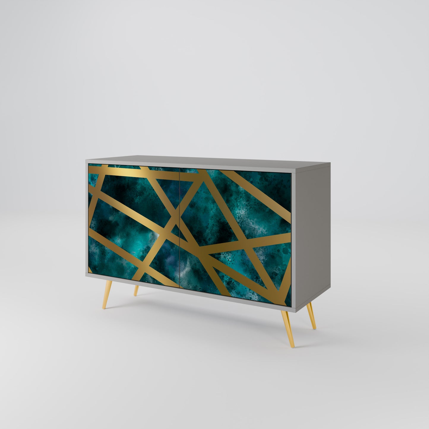 THE LABYRINTH OF GOLD Madia a 2 Ante in Finitura Grigia