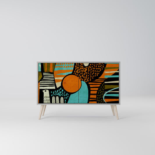 GEODE GLIMMER 2-Door Sideboard in Grey Finish