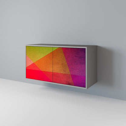 VIVID GEOMETRY Madia a 2 Ante in Finitura Grigia