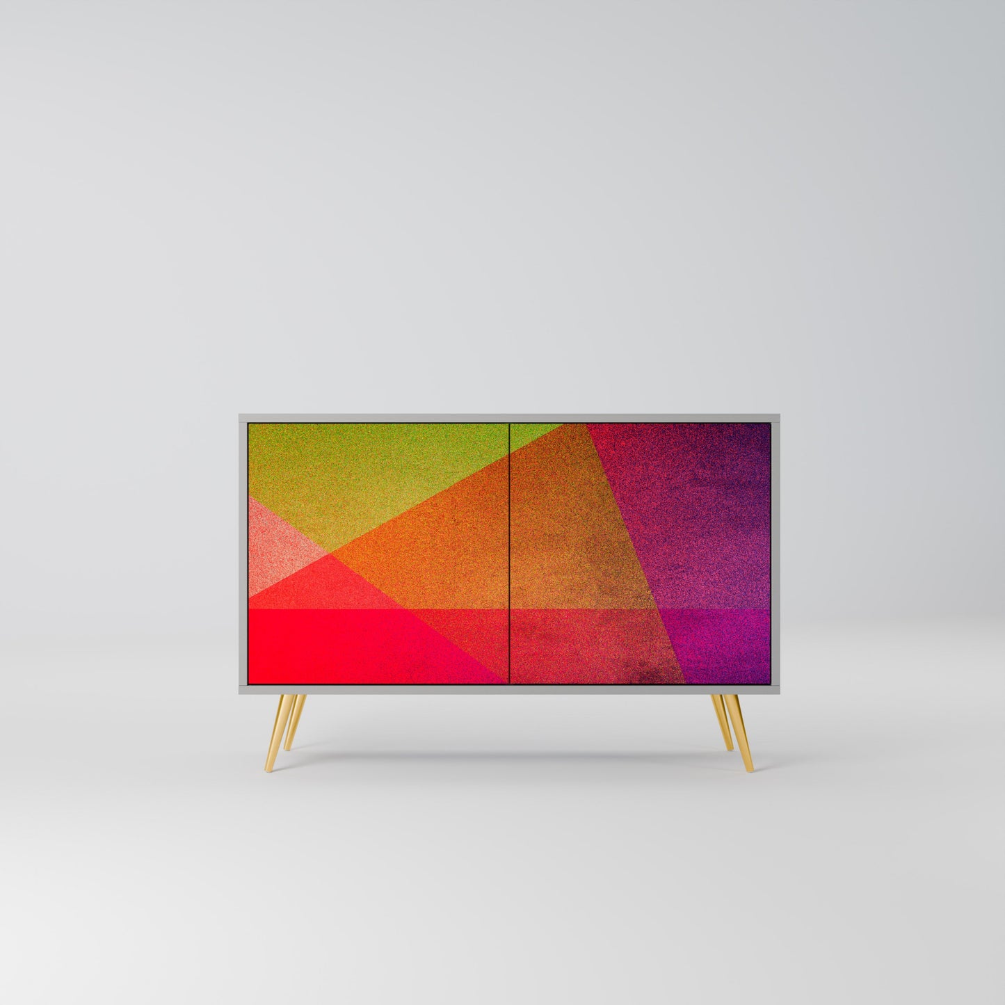 VIVID GEOMETRY Madia a 2 Ante in Finitura Grigia